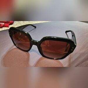 Tory Burch Black Frame Sunglasses with Brown Lenses